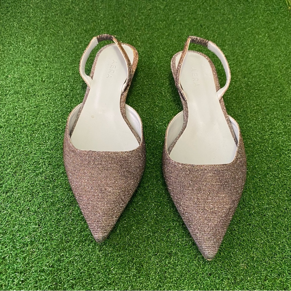 Aera Slingback Metallic Flats Sz 37.5 Women’s